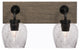Oxbridge, Bath Bar, Matte Black & Painted Distressed Metal, 6" Smoke Bubble