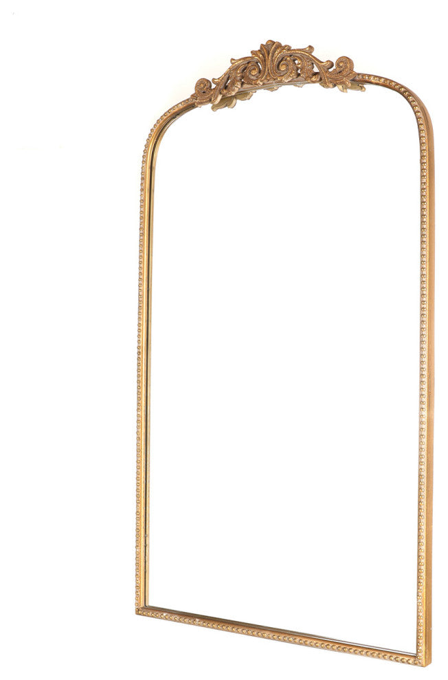 24"x42" Ornate Arch Wall Mirror, Gold