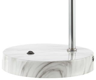 Ada 20" Iron/Glass LED Task Lamp With USB Charging Port, Chrome/Smoke Gray