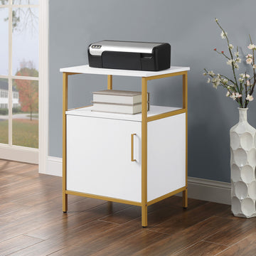 Modern Life Utility Table Printer Stand With Storage, White