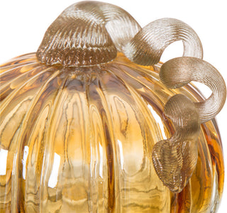 Amber Crackle Glass Pumpkin