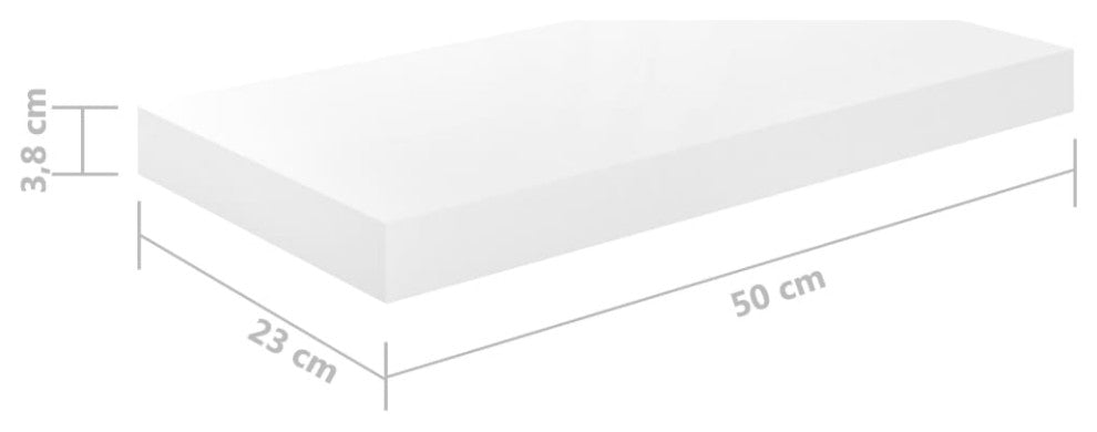 vidaXL Wall Shelves Floating Shelves Display Shelves 2 Pcs High Gloss White