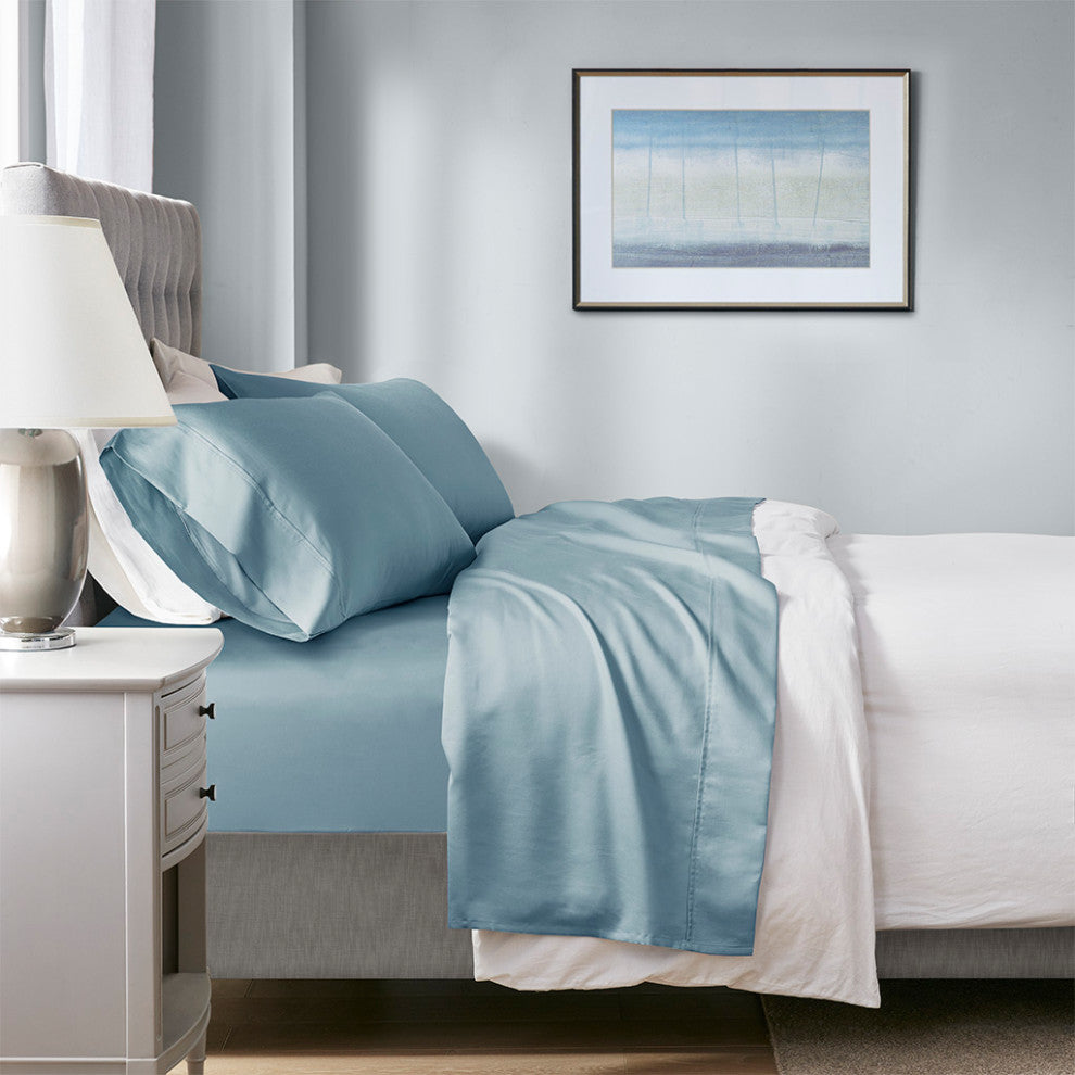 Beautyrest 1000 Thread Count Thermal Management Sheet Set, Blue, King