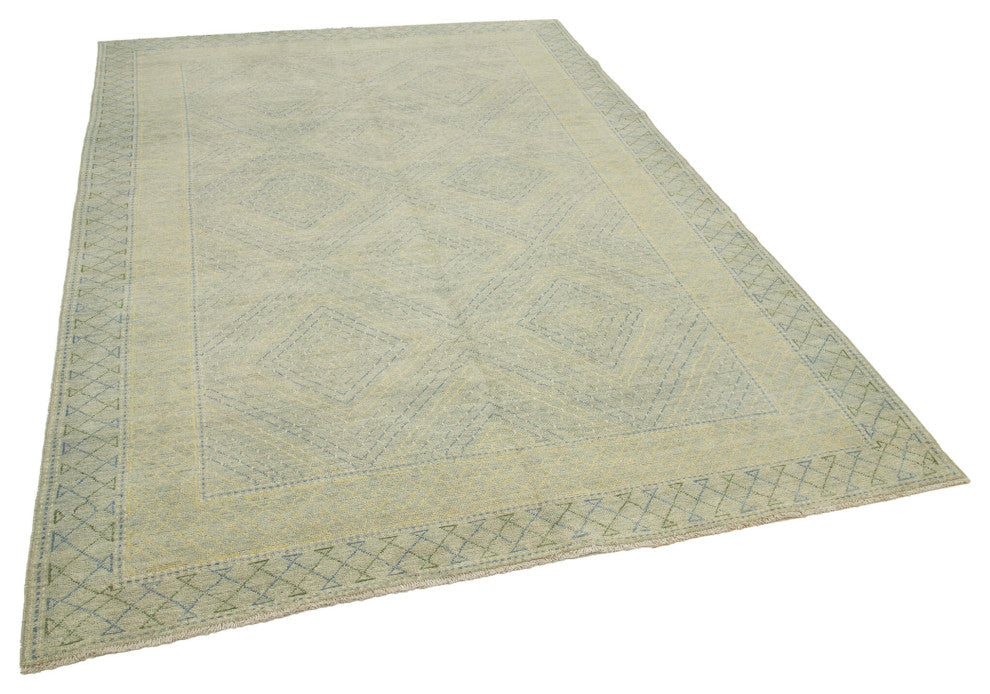 Rug N Carpet - Handmade Oriental 6' 2" x 8' 10" Pastel Oushak Area Rug