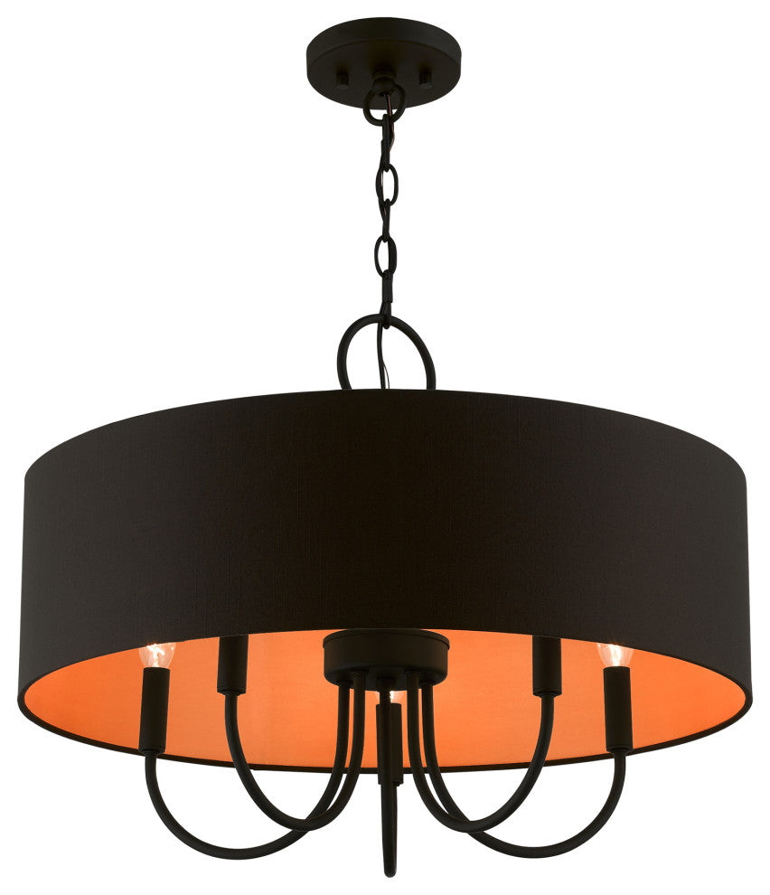 Livex Lighting 5 Light Black Pendant Chandelier