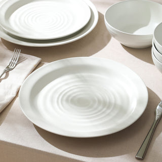 Stone Lain Orbit Stoneware 12-Piece Dinnerware Set, White