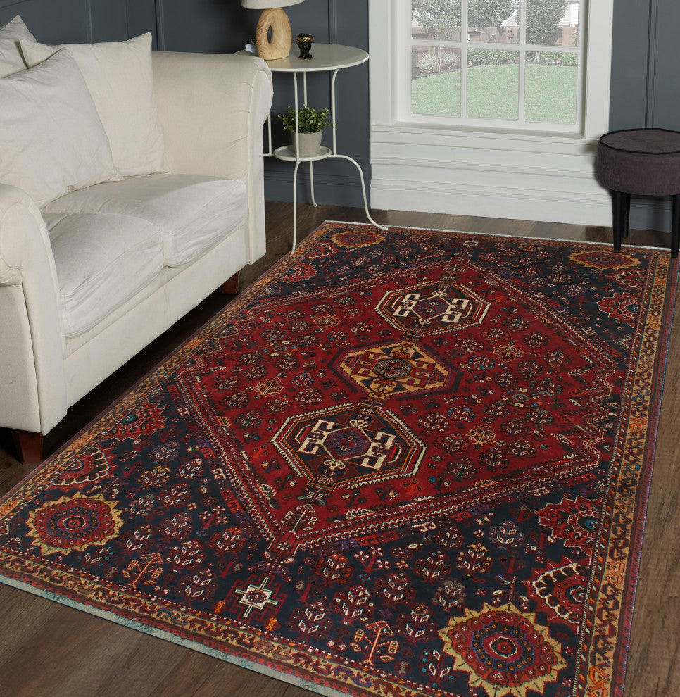 Fine Vintage Distressed Temor Red Rug