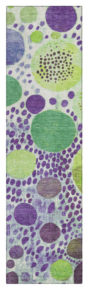 Machine Washable Indoor/Outdoor Chantille ACN1895 Purple 2'3" x 7'6" Runner Rug