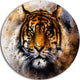 Tiger Collage With Rust Design, Animal Digital Art Round Wall Art, 23"