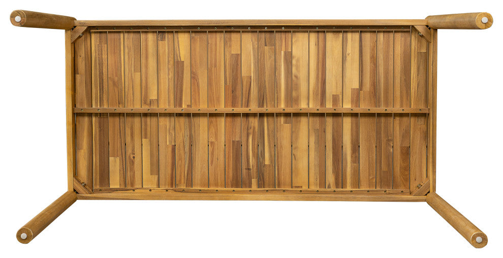 GDF Studio Outdoor Acacia Wood Dining Table, Light Teak, Light Teak