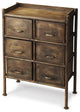 23" Bronze Metal Six Drawer Chest