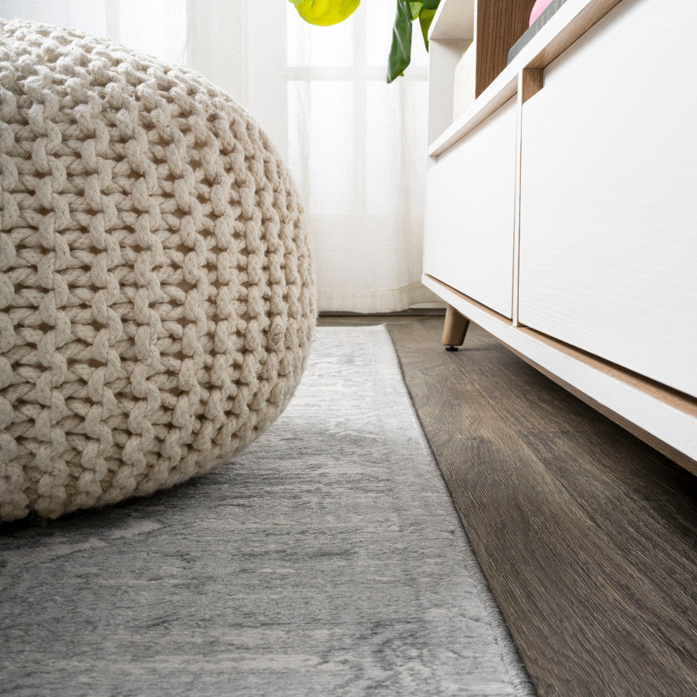 Modern Persian Vintage Moroccan Medallion Area Rug, Light Gray, 8x10