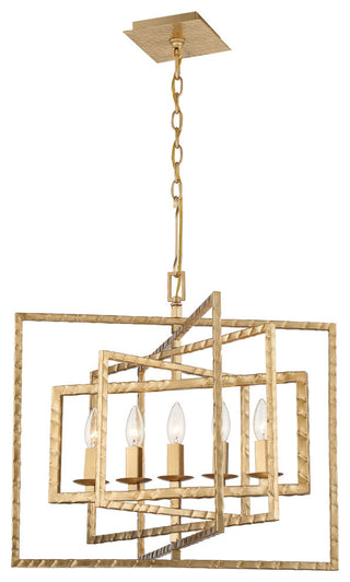 Capri Five Light Chandelier in Antique Gold