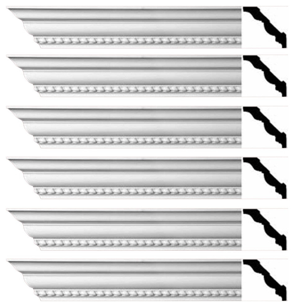 Ornate Cornice White Urethane Chilton Springs  6 Pieces Totaling 564" Length