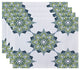 18"x14" Rhapsody, Geometric Print Placemat, Green, Set of 4