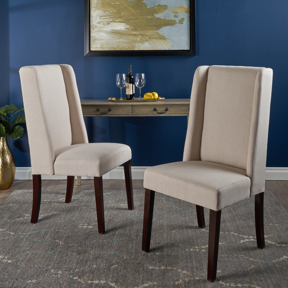 GDF Studio Rory Contemporary Fabric Wingback Dining Chair, Set of 2