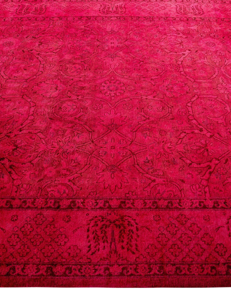 Overdyed, One-of-a-Kind Hand-Knotted Area Rug Pink, 6'2"x9'2"