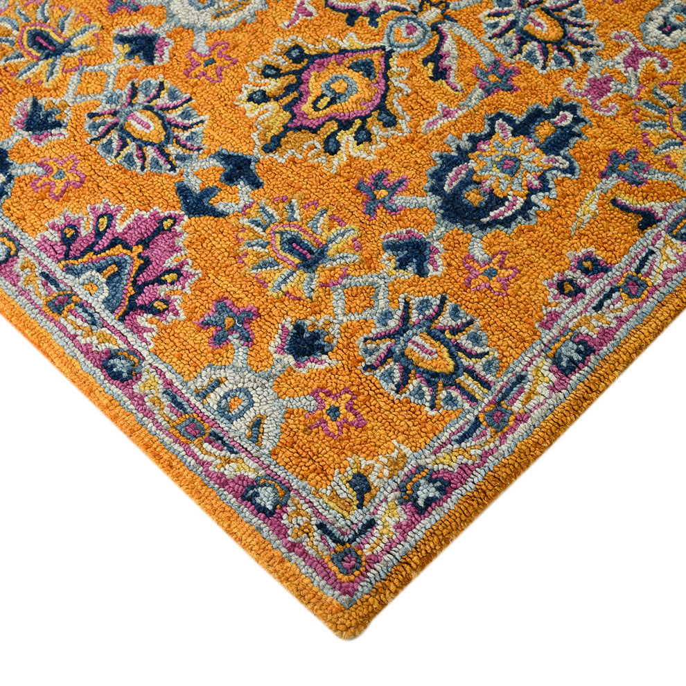 Boho Yveline Area Rug, Orange, 5' x 8', Floral