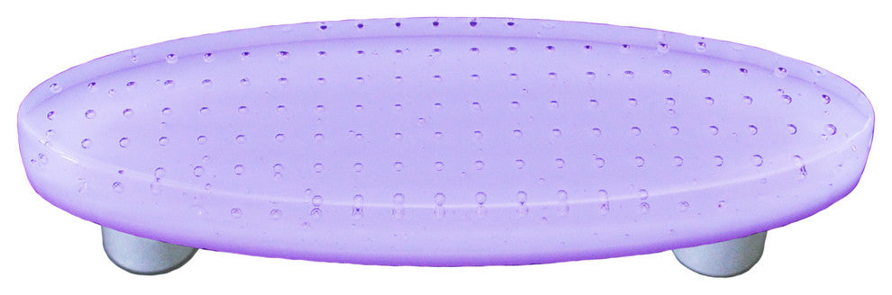 Art Glass Bubbles Pull Oval, Black Post, Bubbles Neo-Lavender