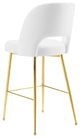 Bar Stool Chair Barstool, Velvet, Metal, White, Bar Pub Cafe Bistro Restaurant