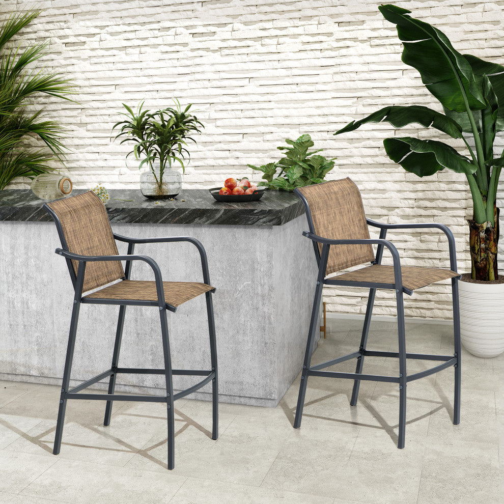 Set of 2 Outdoor bar stoolst Patio Bar Chair,patio furniture set, Earth