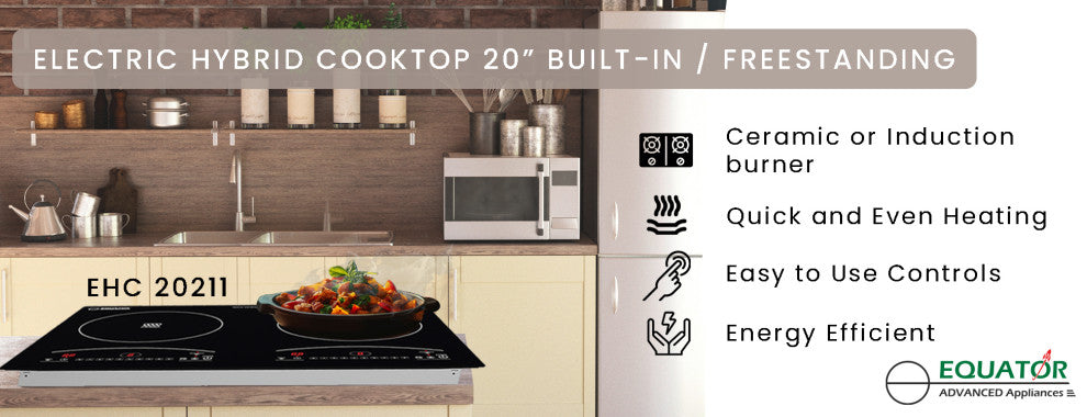 20" Electric Ceramic-Induction 2 Burner Cooktop
