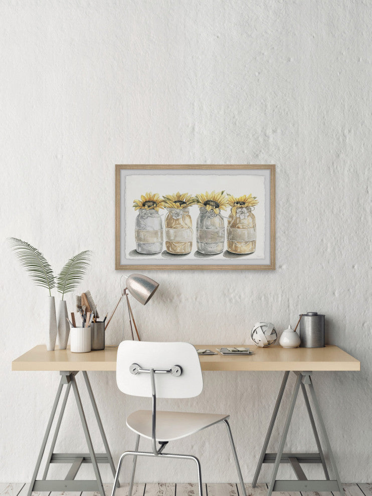 "Floral Bloom Arrangement" Framed Painting Print
