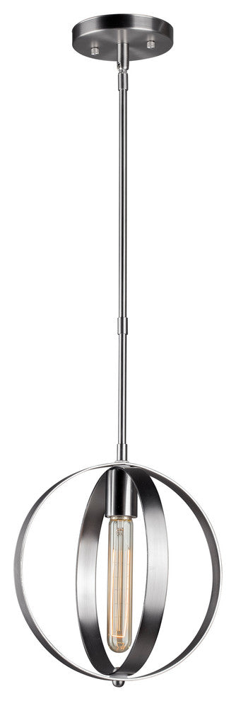1 Light Mini Pendant, Brushed Nickel