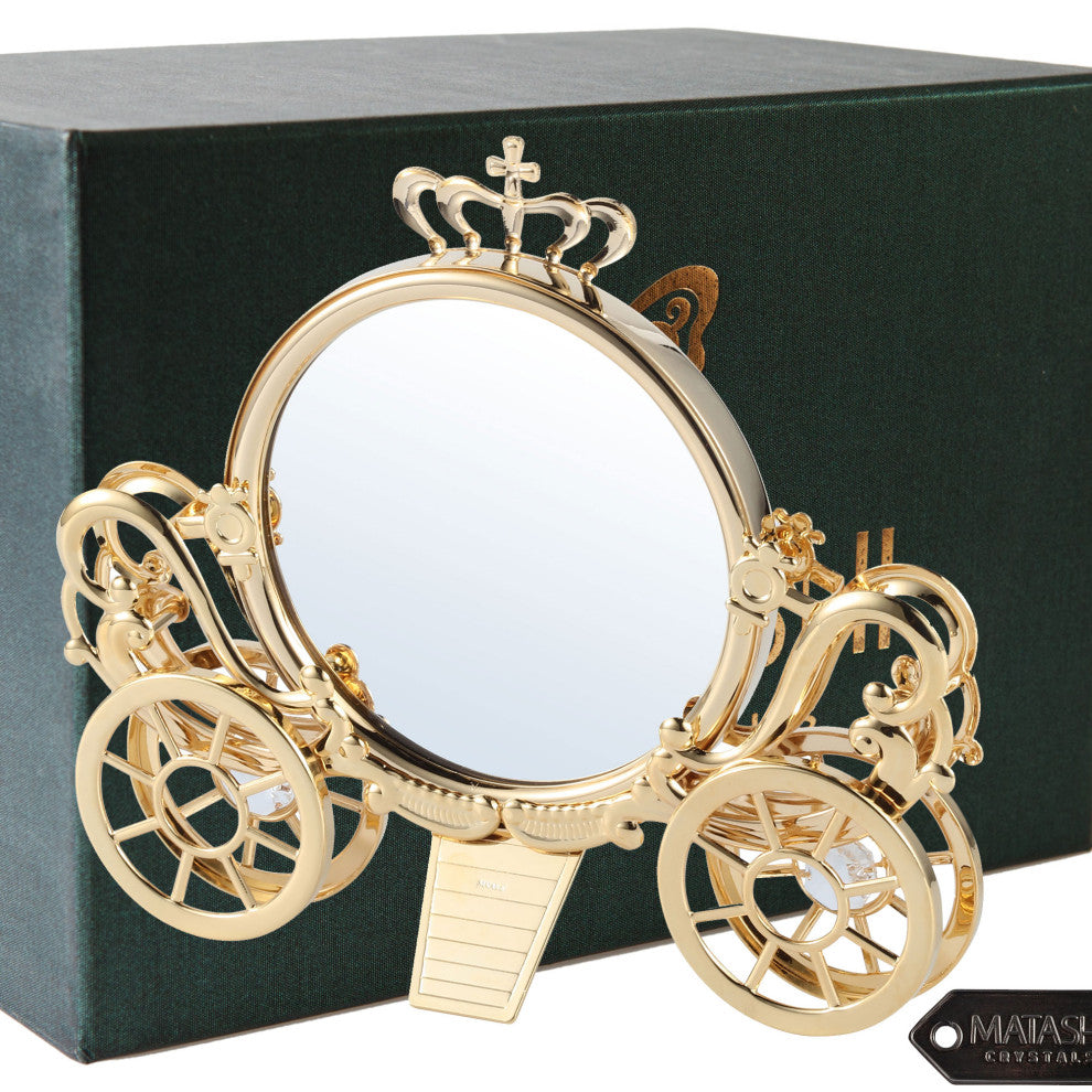 Gold Plated Cinderella Princess Coach Mirror