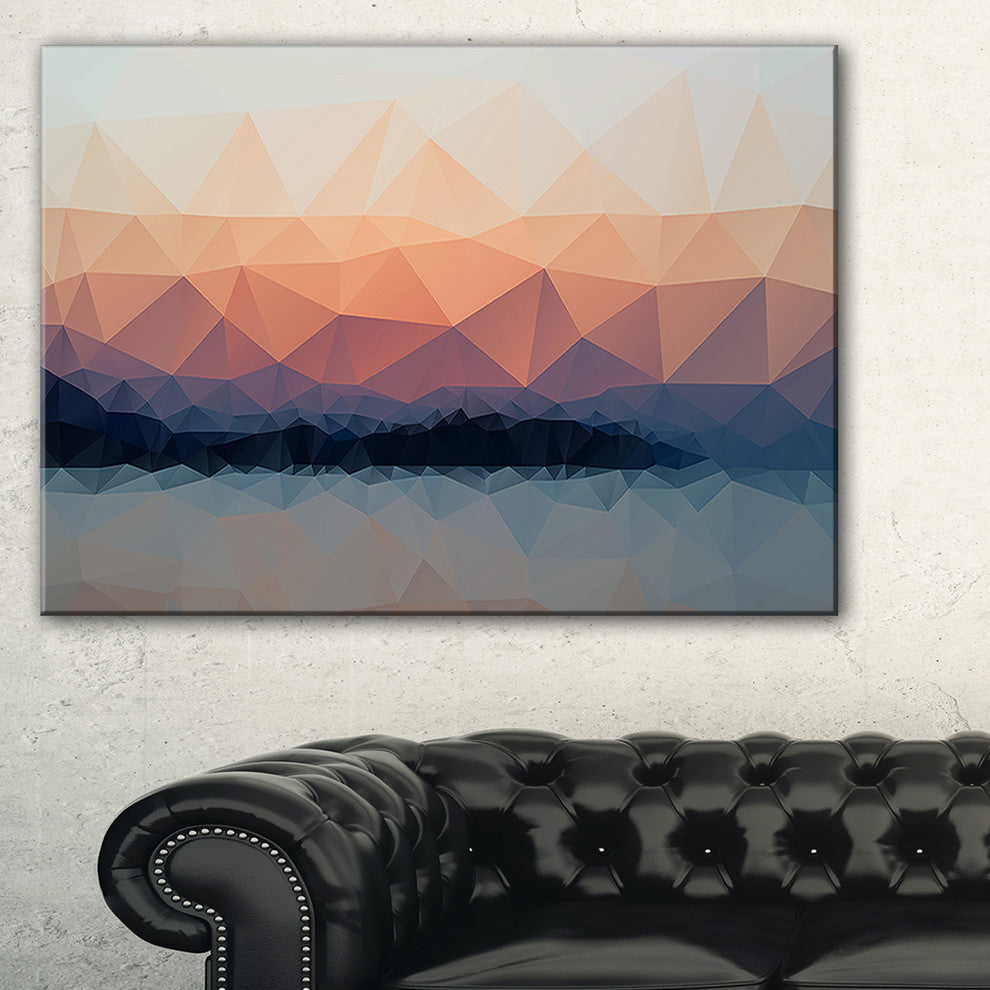 "Sky Sea And Beach Abstract Vector View"  Seascape Art Canvas, 32"x16"