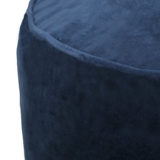 Bleckley Gwinnett Modern Velveteen Cylinder Pouf, Cobalt