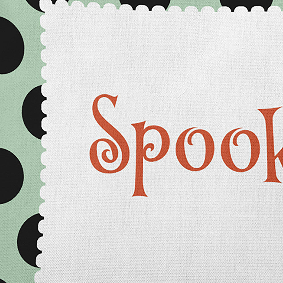 Halloween Spooky Dots Accent Pillow, Mint Green, 18"x18"