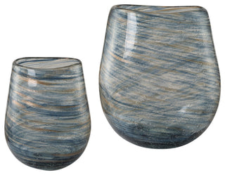Uttermost Aurora Swirl Glass Vases, Set of 2
