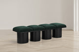 Pavilion Boucle Fabric Upholstered 4-Piece Modular Bench, Green, Black Finish