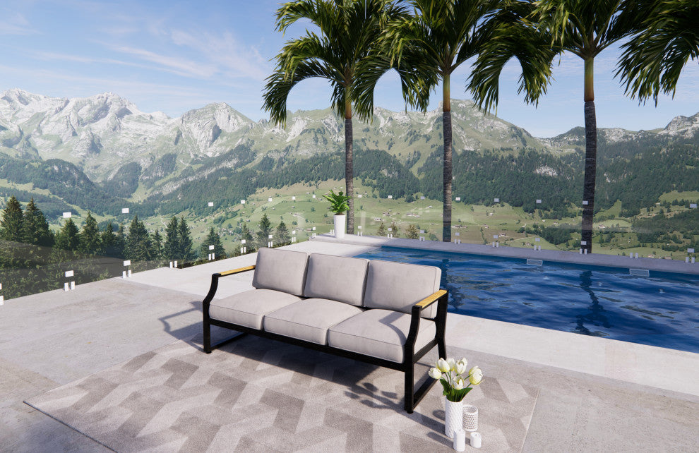 Trouvaille Outdoor 3-seater Chair Lounge Sofa with Cushion