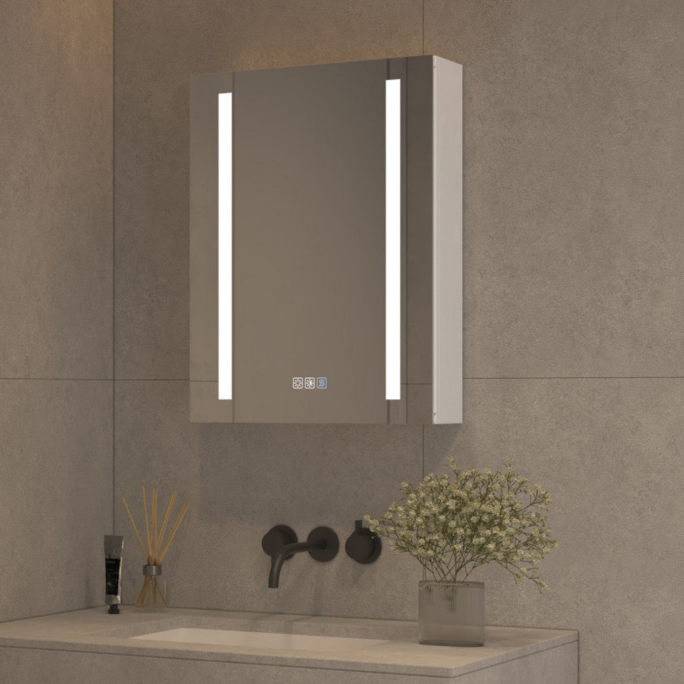 20" Aluminum Surface Mount Medicine Cabinet, Mirrors and Shelves