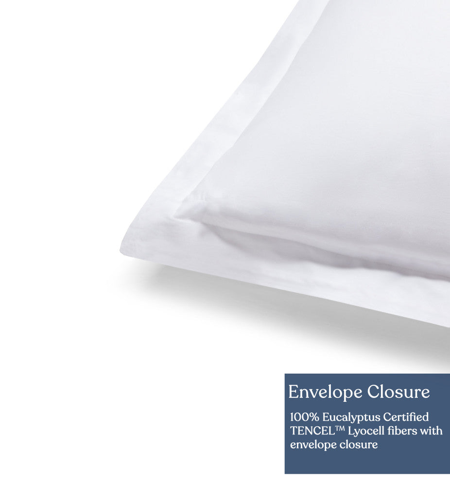 Delara 100% Eucalyptus Lyocell Tencel Euro Sham Set of 2, 26"x26", Fog