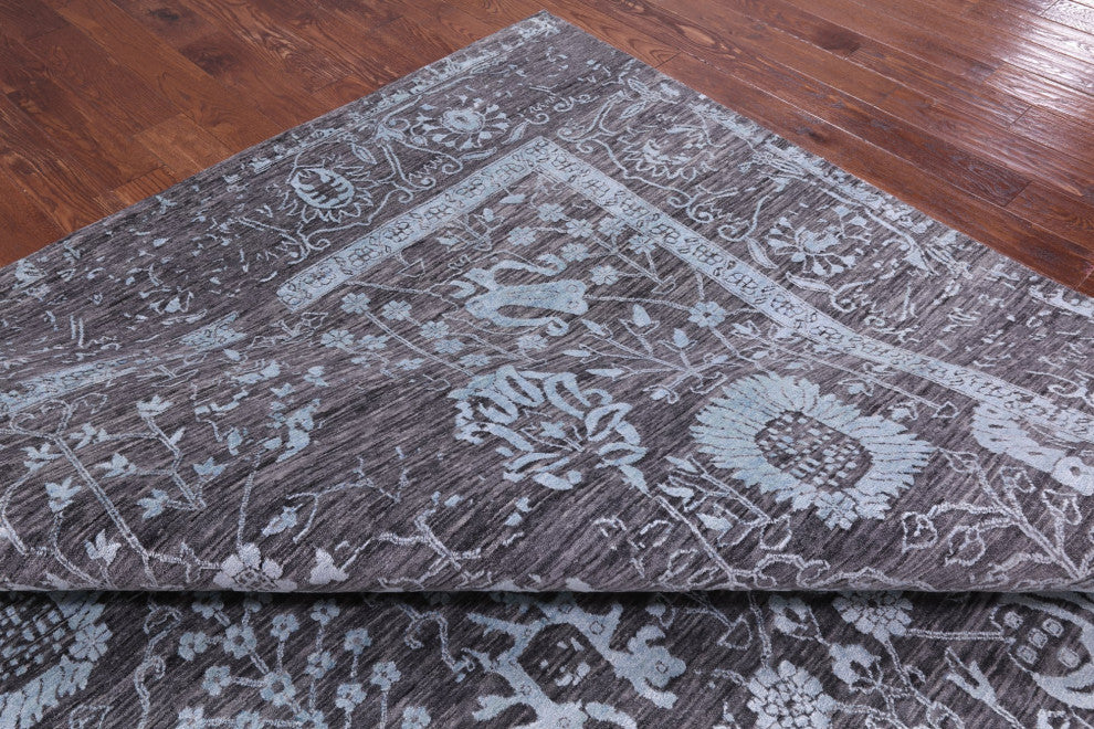 Persian Hand Knotted Wool and Silk Rug 10' 2" X 14' 2" Q11776