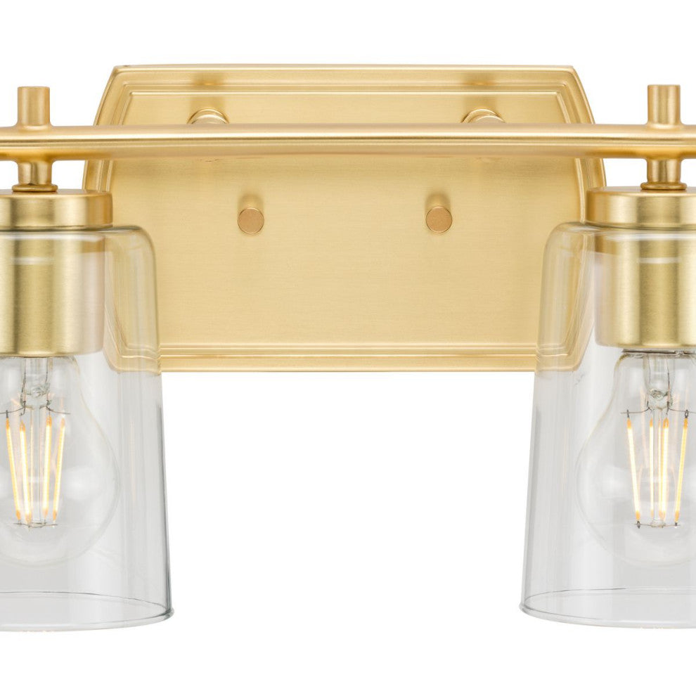 Adley Collection 48-1/2" 6-Light Satin Brass Clear Glass Bath Vanity Light