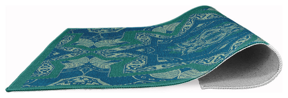 Shawl Rug, Desert Turquoise, 5'x7'
