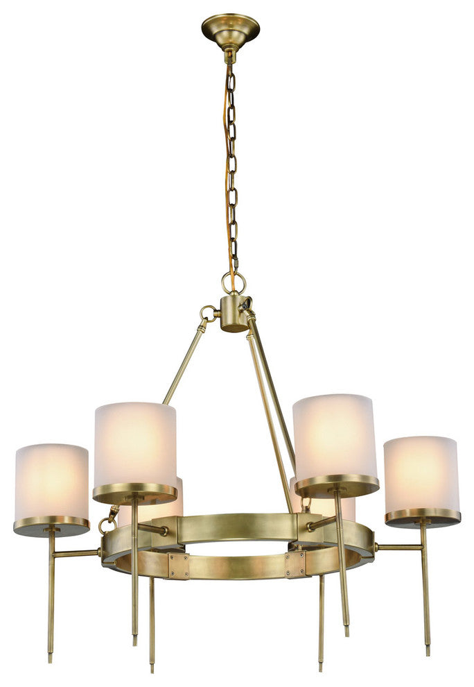 Elegant Lighting Bradford Collection Chandelier, Burnished Brass