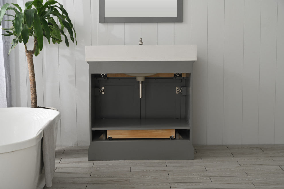 Milano Transitional Gray 36" Single Vanity