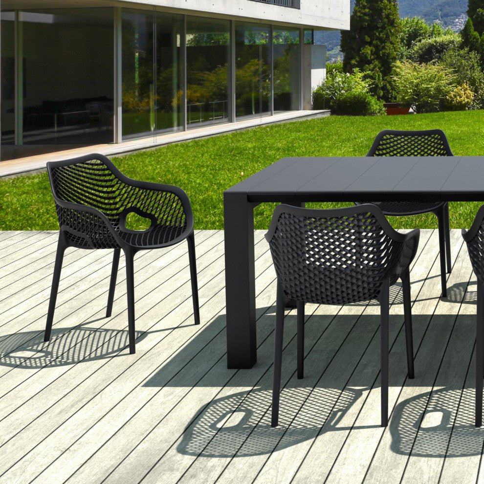 Air XL Extension Dining Set 9-Piece Black