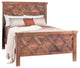Queen Farmhouse Rustic Wood Queen Panel Bed Frame "Rustic X" Collection