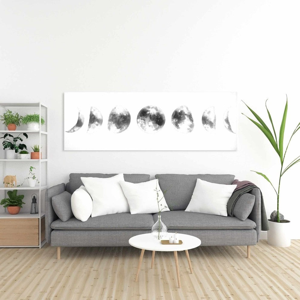 Moon Phases Print on Wrapped Canvas
