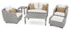 Cannes 6 Piece Sunbrella Outdoor Love and Club Seating Set, Moroccan Cream