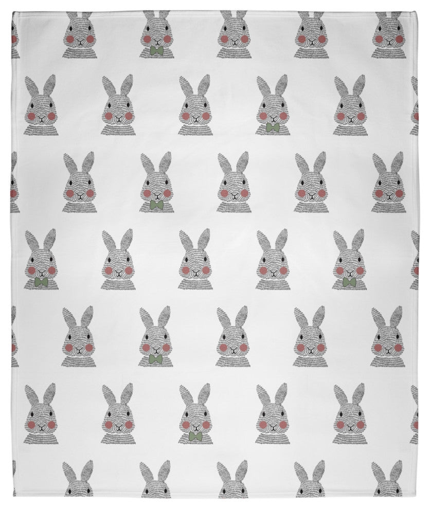 Easter Bunny Fluffle Throw Blanket, Laurel Tree Green, 60"x80"