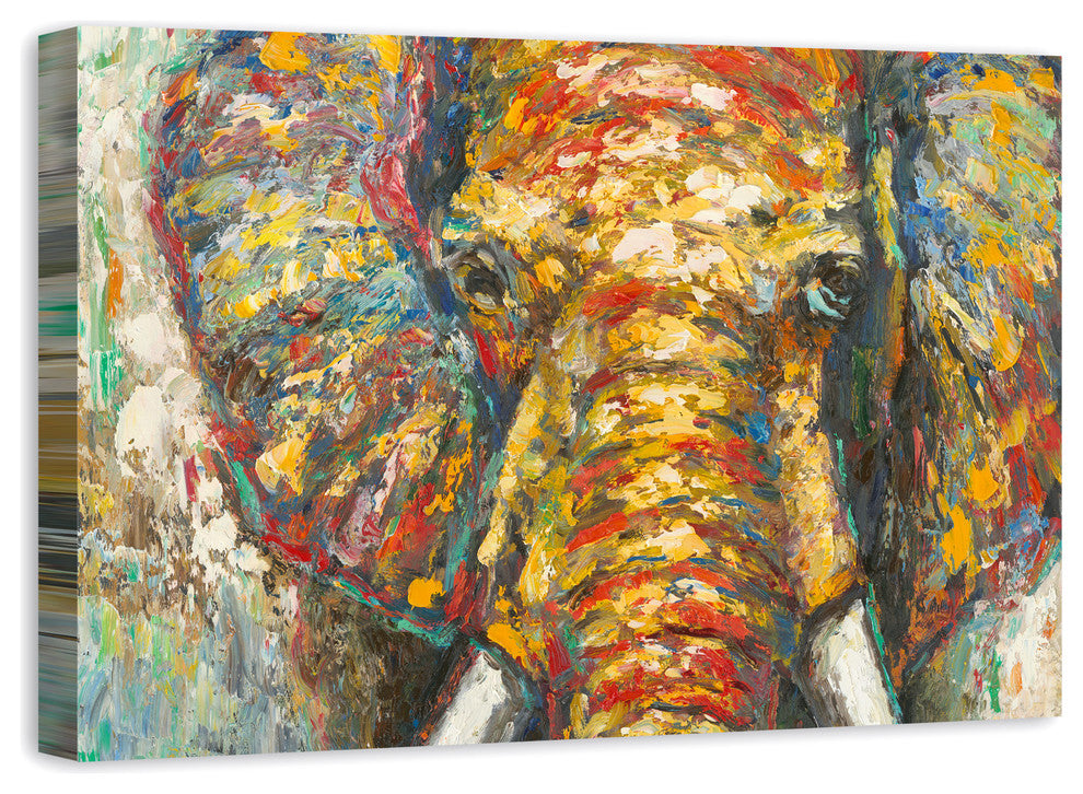 "Wise Elephant" Canvas Wall Art, 36"x24"