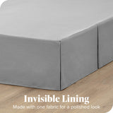 Bare Home Microfiber Bed Skirt , 15" Drop Length, Light Gray, Twin Xl
