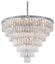 32" 27-Light Chrome Metal 7-Tier Chandelier With Clear Crystals